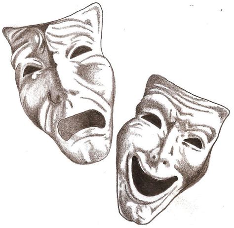 25 Comedy And Tragedy Masks Drawing Pics Comedy Walls