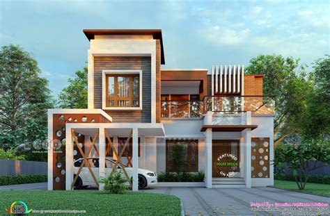 Awesome 4 Bedroom 2000 Sq Ft Contemporary Style House Kerala Home