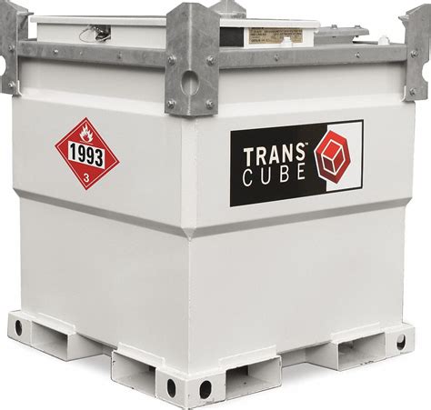 Transcube White Square Gasdiesel Fuel Tank 258 Gal Capacity 11 Gauge