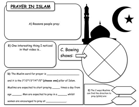 Easy activity to improve writing skills. Prayer in Islam, PPT and Worsksheet by godwin86 | Teaching Resources