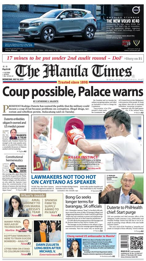 The manila times college is the only educational institution in the philippines that is owned and it was first launched by dr. THE MANILA TIMES | JULY 10, 2019 by The Manila Times - Issuu