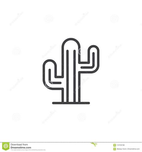 Cactus Outline Icon Stock Vector Illustration Of Graphics 110726198
