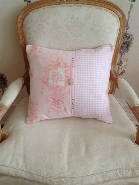 French Country Pillow Cover Shabby Chic Pillow Paris Pink Toile