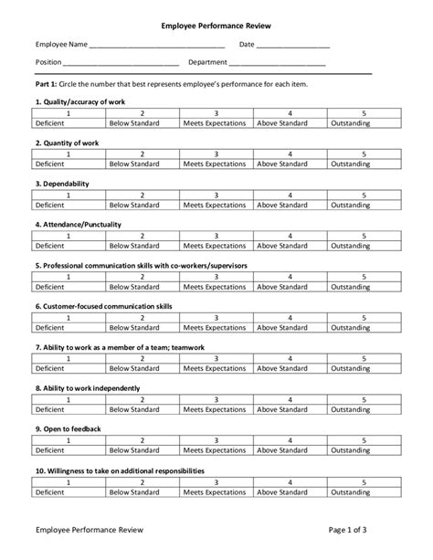 Best Free Employee Evaluation Form Templates In Word Format Hot Sex Picture