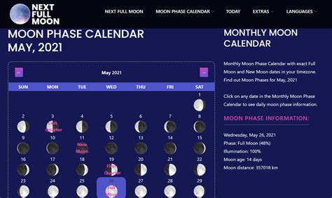 Next Full Moon All In One Calendar To Find The Next Full Moon Date