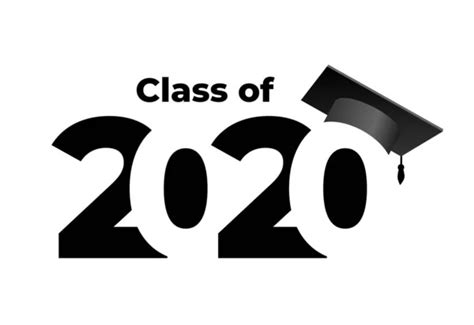 Class Of 2020 With Graduation Cap Flat Simple Design On White