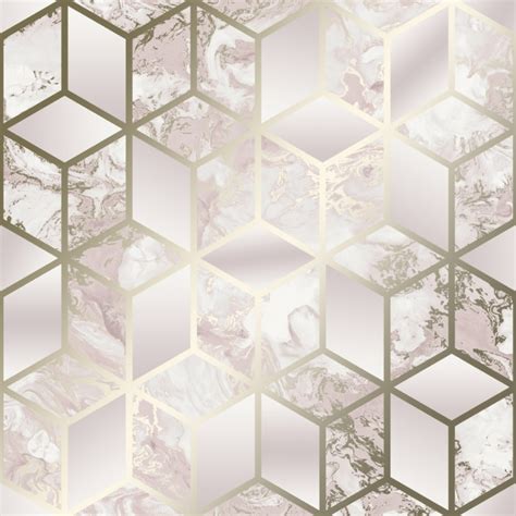 Liquid Marble Cube Wallpaper Pink Gold I Love Wallpaper