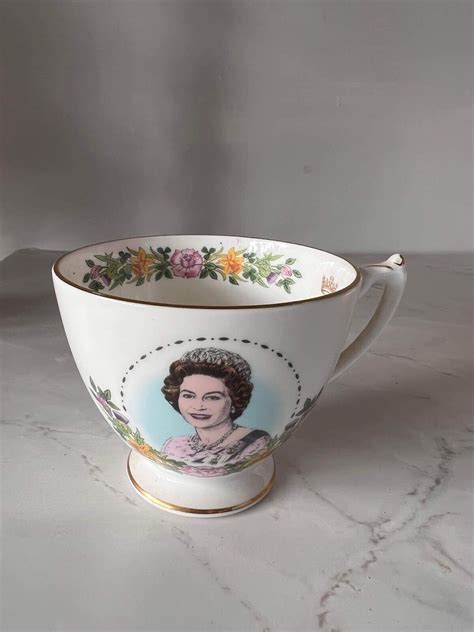 Coalport Queen Elizabeth 60th Birthday Cup Bone China England Etsy