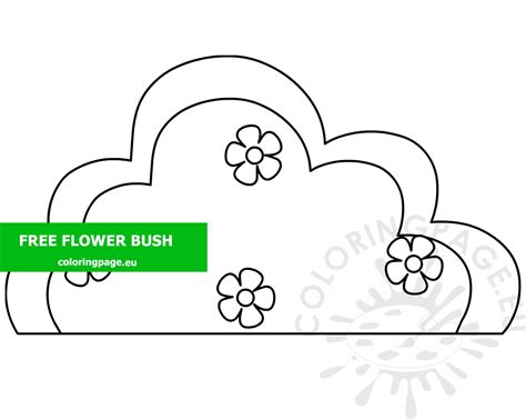 Flower Bush With Flowers Printable Coloring Page