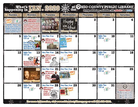 January 2020 Ocpl Programming Calendar Available News Ohio County