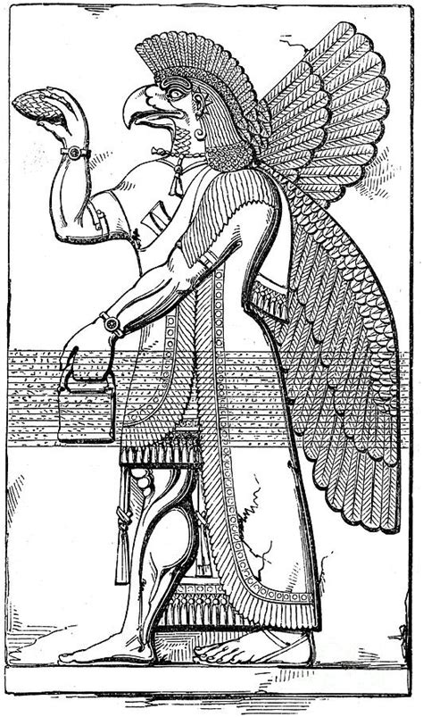 Nisroch Assyrian God Mid 19th Century By Print Collector