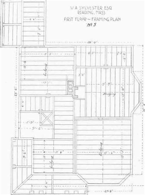 This blueprint reading course will. Floor And Framing Plans For W. A. Sylvester's House ...