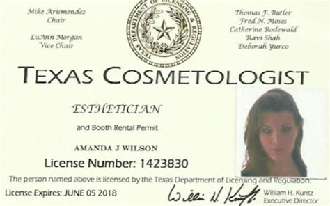 Fake Cosmetology License Template