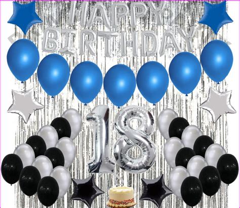 18th Birthday Decorations 18th Birthday Party Balloons Blue Etsy