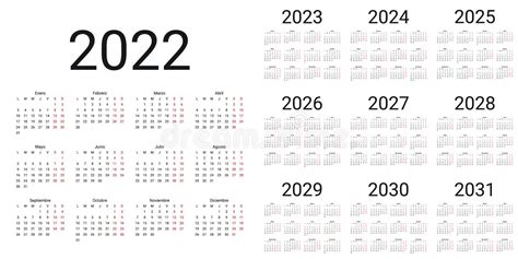 Spanish 2024 Calendar Vector Design Template Start From Monday Full