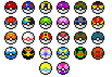 All Pokeballs In Pokemon Pixel Art Maker Vrogue Co
