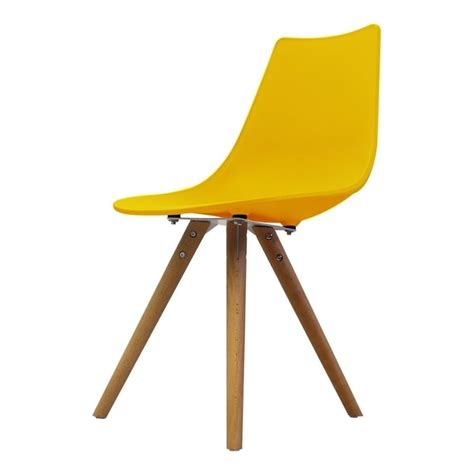 Dining chairs don't just have to look good, but should feel good, too. Iconic Yellow Plastic Dining Chair & Light Wood Legs at ...