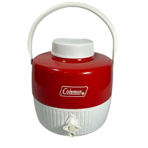 VINTAGE COLEMAN PICNIC JUG Cooler Red 1 Gallon Water Thermos Camping