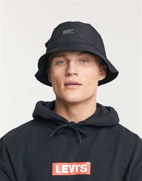 Levis Bucket Hat In Black With Pocket Modesens
