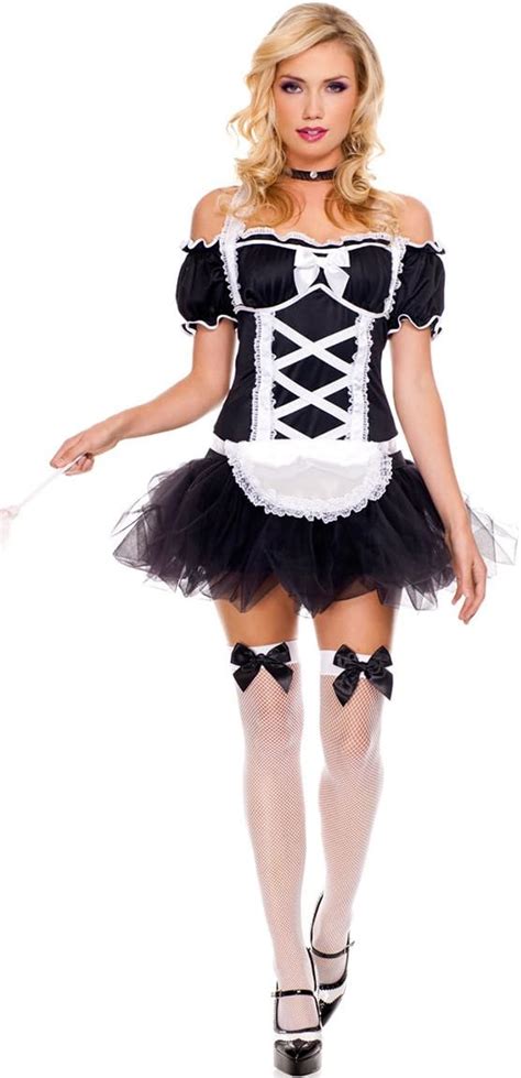 Music Legs Womens Frisky French Maid Costume Adult Sized
