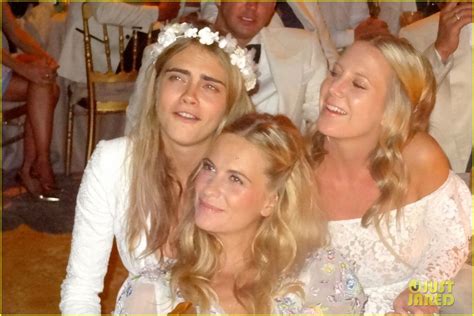 Cara Delevingne Dons Floral Crown For Sister Poppys Second Wedding In