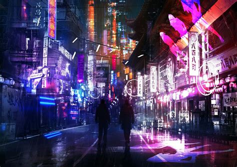 Neon Street Artstation Cyberpunk City Cyberpunk Aesthetic
