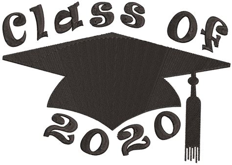 Class Of 2020 Graduation Cap Embroidery Pattern For 4x4 5x7 And 6x10