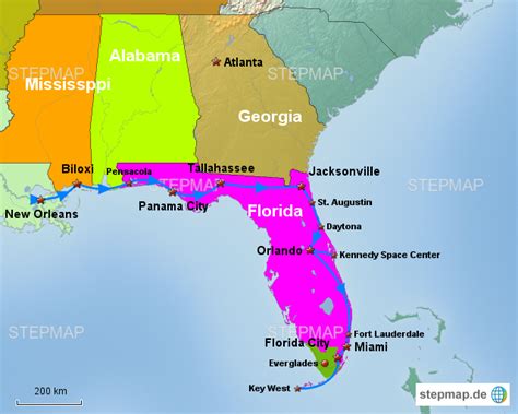 File:new orleans karte.png wikimedia commons iconic mardi gras new orleans in united states, north america g. New Orleans bis Miami von tigger0207 - Landkarte für ...