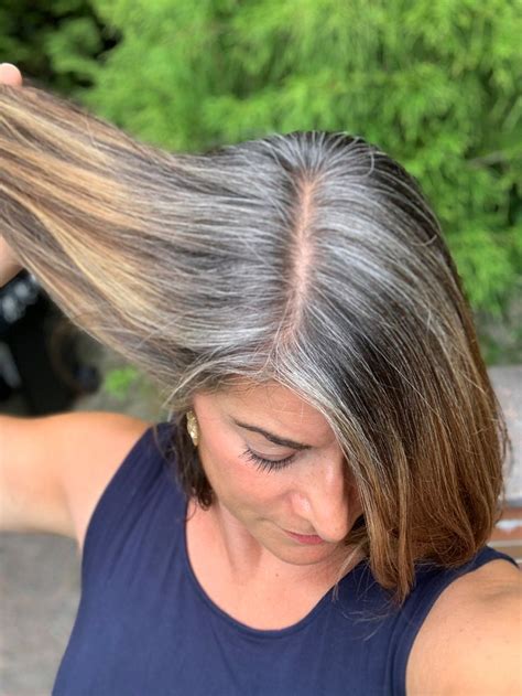 20 Growing Out Grey Hair With Highlights And Lowlights Fashion Style
