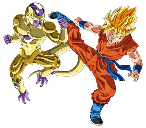 Goku is a child during dragon ball and meets bulma, krillin, yamcha, and master roshi for the first time. Gold Frieza vs SSJ Goku by DragonBallAffinity on DeviantArt