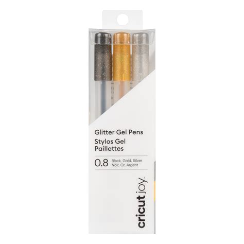 Cricut Joy Glitter Gel Pens 08 Mm 3 Black Gold Silver Walmart