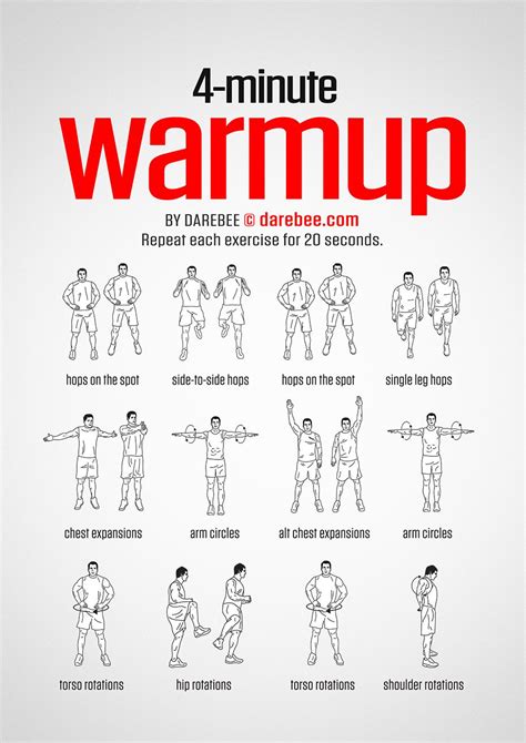 4 Minute Warmup This Site Is Awesome They Have Everything You Would Every Need To Workout On