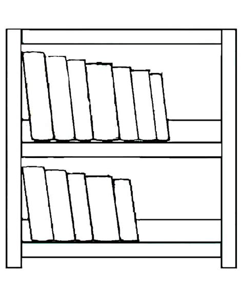 Simple Made Bookshelf Coloring Pages Best Place To Color