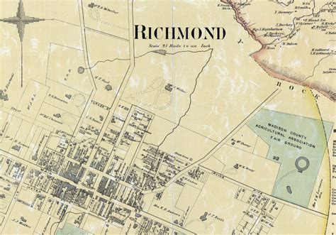 1876 Map Of Madison County Kentucky Richmond Etsy