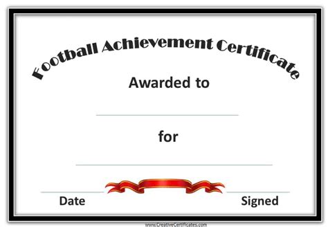 Free Custom Football Certificates Throughout Player Of The Day