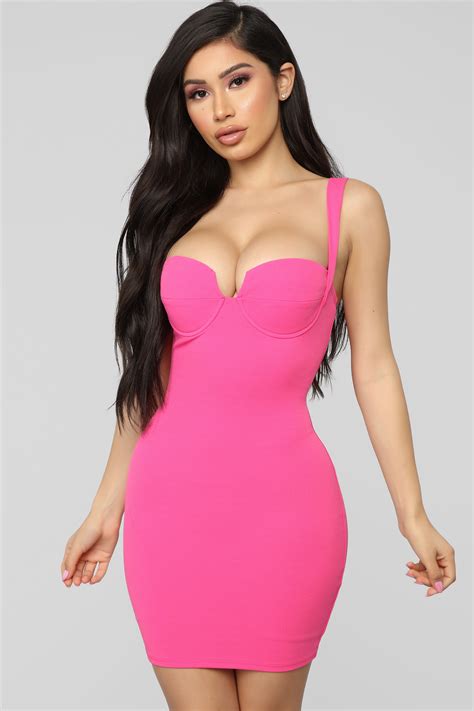 With Delight Bodycon Mini Dress Hot Pink