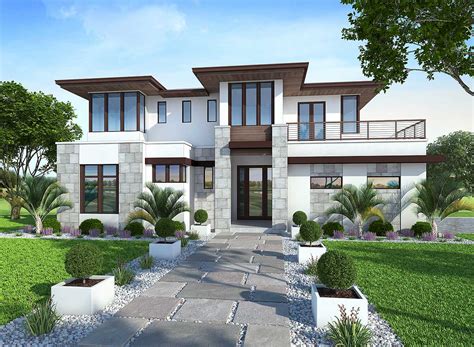 Spacious Upscale Contemporary With Multiple Second Floor Balconies