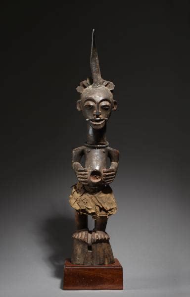 Grand Fétiche Songye R D Du Congo Bois Fibres Cornes H 77 Cm Le [ ] Arts Tribal