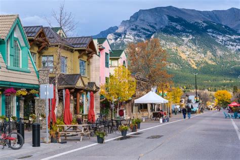 The Town Of Canmore In The Canadian Rockies Alberta Canada Editorial