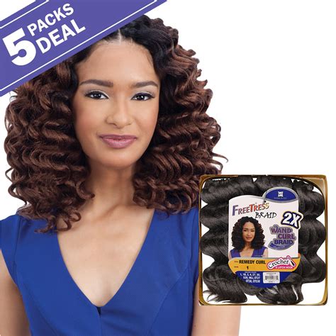 Buy Freetress Synthetic Hair Crochet Braids 2x Wand Curl Remedy Curl 5 Pack 1 Online At