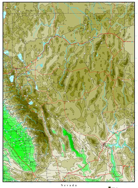 Nevada Elevation Map