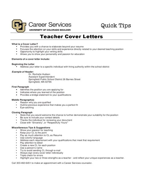 2023 Teacher Cover Letter Examples Fillable Printable Pdf And Forms