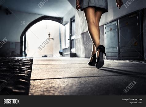 Woman Dark Alley City Image And Photo Free Trial Bigstock