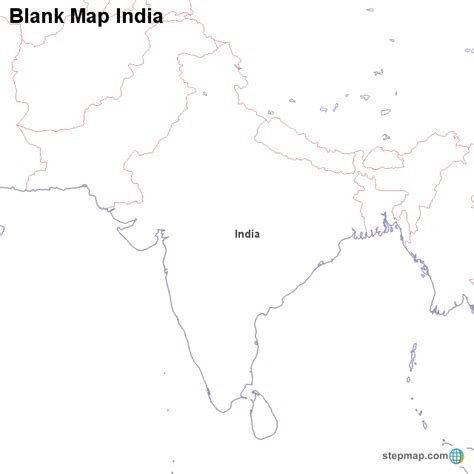 Stepmap Blank Map India Landkarte Für India