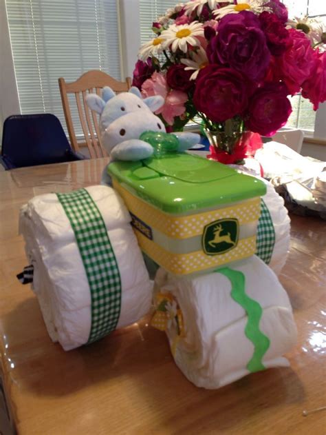 11 Tractor Diaper Cakes For Baby Showers Photo Tractor Diaper Cake