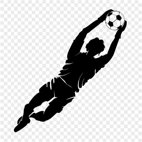 Free Football Goal Keeper Black Silhouette Png Citypng