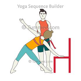 Triangle Pose With Chair And Assistance (Utthita Trikonasana With Chair And Assistance) Titles ...