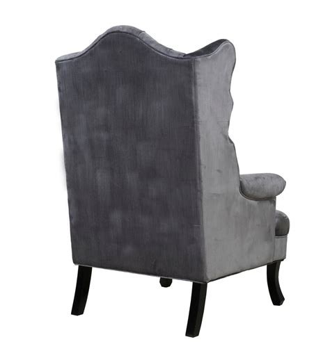 Tov Furniture Madison Grey Velvet Wing Chair A35 Grey At