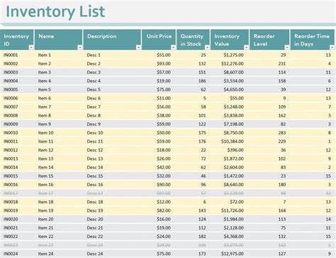 Best Inventory Excel Template