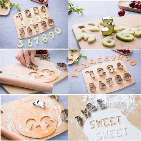 Mini Alphabet And Number Cookie Cutters Set Of 36 Pieces Stainless